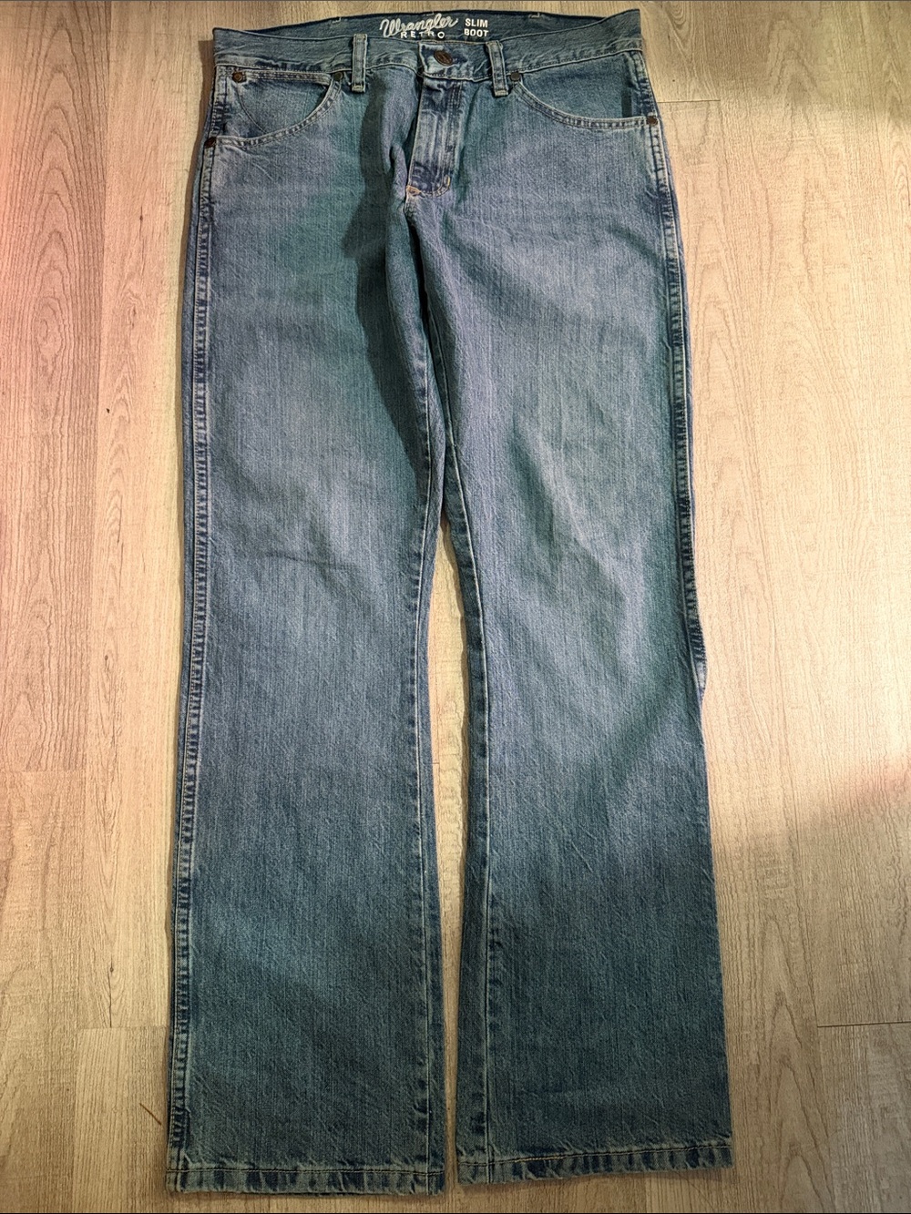 Wrangler Men’s Slim Bootcut Jeans in Blue Denim size 32 x 32